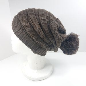 C.C Brown Knitted Pom Pom Hat